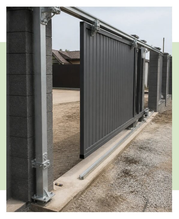 Изготовление и монтаж подвесных откатных ворот в Кизляре